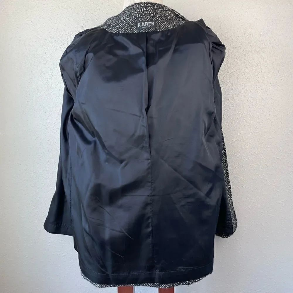 Karen Wool Button Down Jacket Size M EUC - Picture 6 of 9